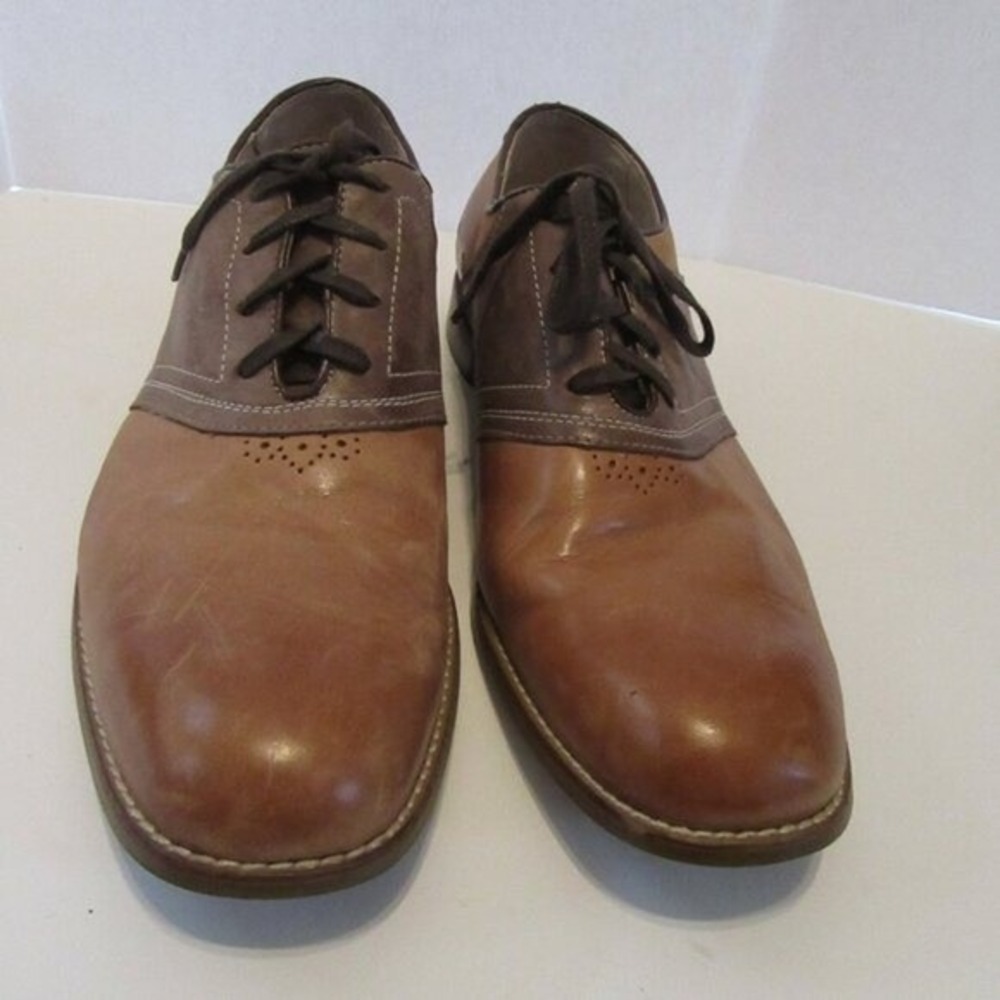 Stacy Adams 24621 Two-Tone Leather Oxford Shoes Brown Men's 12 Dadcore